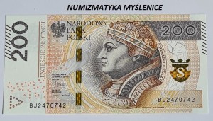 200 zł  2015 r SUPER RADAR  BJ 2470742 St. 1 / UNC  /