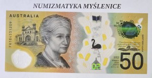 50 DOLARÓW AUSTRALIA Z BŁĘDEM ! - NOWE - POLIMER !    
