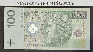 100 ZŁ 1994 r PIERWSZA SERIA AA 6484234 - DRUK LONDYN