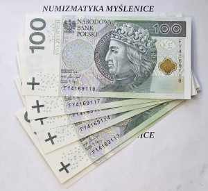 100 zł 2018 r. SERIA  FY 4169 ..  ST.1 / UNC   NOWA SERIA!  /
