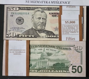Paczka  100 szt - 50 DOLARÓW 2017 A SER PH - BANK OF ST LOUIS St 1/ UNC