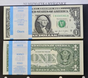  Banknoty jedno dolarowe  2021 r. Seria I - /Paczka 100 szt -Minneapolis/