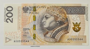 200 zł SUPER NUMER A00555544  St. /1 UNC /
