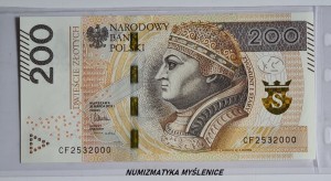 URODZINY ? 25 3 2000  BANKNOT 200 ZŁ/Oryginał -Super prezent !/ 