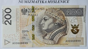 200 zł SUPER NUMER A00668899  /St. 1 UNC/