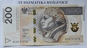 200 zł  2015 r SUPER RADAR  AU 9721279 St. 1 / UNC /