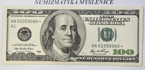 100 Dolarów 1996 r  HA 01059060  * /SERIA ZASTĘPCZA/      