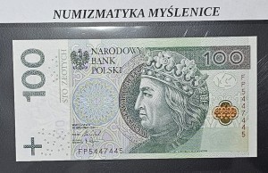 100 zł  2018 r SUPER RADAR   FP 5447445  ST1/UNC/    