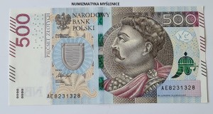 500 zł  2017 r SUPER NUMER RADAROWY  AE 8231328  /St. 1 UNC   /  (1)