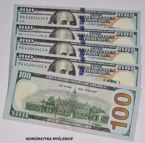 100 DOLARÓW 2017 A   SER. PG 41041411 A -  CHICAGO /ST 1/UNC /