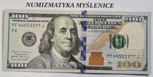 100 DOLARÓW  SERIA 2017 A   PF 44553377 J SUPER NUMER    
