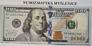 100 DOLARÓW  SERIES 2017 A   PF 44553366 J SUPER NUMER   