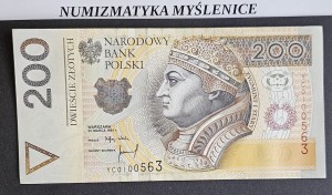 200 ZŁ YC 0100563 - 1994 r RZADKA SERIA ZASTĘPCZA  /UNC-/   