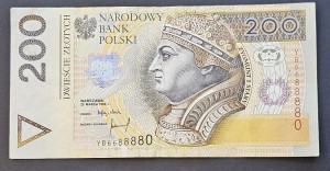 200 ZŁ YB 6688880  - 1994 r SERIA ZASTĘPCZA  - CIEKAWY NUMER