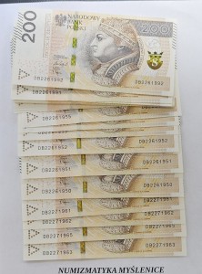 URODZINY ? DB 22 5 1988  BANKNOT 200 ZŁ Oryginał -/ Super prezent /        