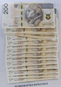 URODZINY ? DB 22 5 1975  BANKNOT 200 ZŁ Oryginał -/ Super prezent /         