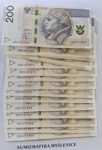URODZINY ? DB 22 5 1964  BANKNOT 200 ZŁ Oryginał -/ Super prezent /         
