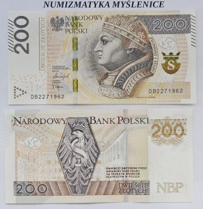 URODZINY ? DB 22 7 1962  BANKNOT 200 ZŁ Oryginał -/ Super prezent /          
