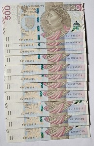 URODZINY ? AJ 1995 3 16 BANKNOT 500 ZŁ Oryginał -/ Super prezent /          