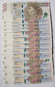 URODZINY ? AJ 1995 3 19 BANKNOT 500 ZŁ Oryginał -/ Super prezent /           