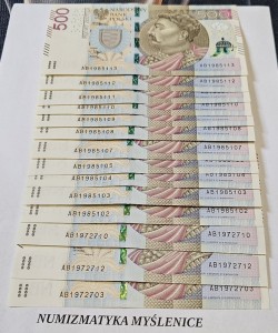URODZINY ? AB 1972 7 10 BANKNOT 500 ZŁ Oryginał -/ Super prezent /         