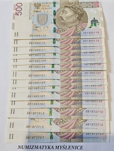 URODZINY ? SER AB 1985 1 24 BANKNOT 500 ZŁ Oryginał -/ Super prezent /           