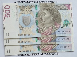 URODZINY ? 1985 1 29 BANKNOT 500 ZŁ Oryginał -/ Super prezent /         