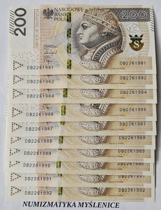 URODZINY ? DB 22 6 1984 BANKNOT 200 ZŁ Oryginał -/ Super prezent /                                           (1)