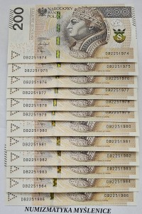 URODZINY ? DB 22 5 1982 BANKNOT 200 ZŁ Oryginał -/ Super prezent /                                                                       