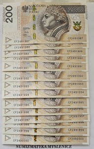 URODZINY ?   CF 24 9 1998 BANKNOT 200 ZŁ Oryginał -/ Super prezent /                                                                                                 