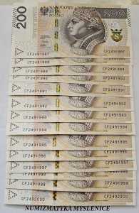 URODZINY ?   CF 24 9 1991 BANKNOT 200 ZŁ Oryginał -/ Super prezent /                                                                                           