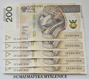 URODZINY ?   CF 24 9 1957 BANKNOT 200 ZŁ Oryginał -/ Super prezent /                                                                                                                             