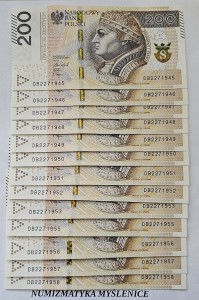URODZINY ? DB 22 7 1945 BANKNOT 200 ZŁ Oryginał -/ Super prezent /          
