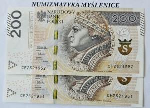 URODZINY ? CF 26 2 1951  BANKNOT 200 ZŁ Oryginał -/ Super prezent /             