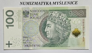100 zł  2018 r SUPER RADAR HB 2978792 St. 1 / UNC  / 