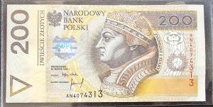 200 zł 1994 r SERIA AN 4074313  BANKNOT SERII LONDYŃSKIEJ TDLR    